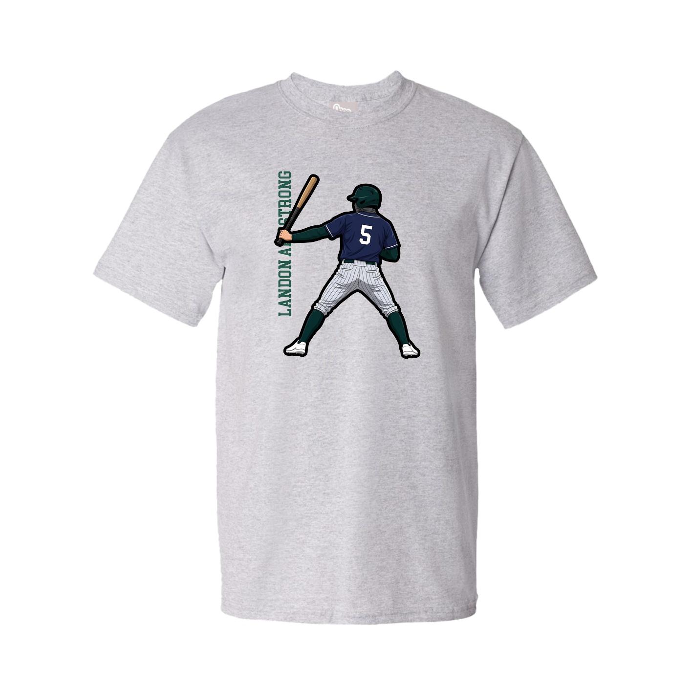 Tee — Name Vertical in Grey