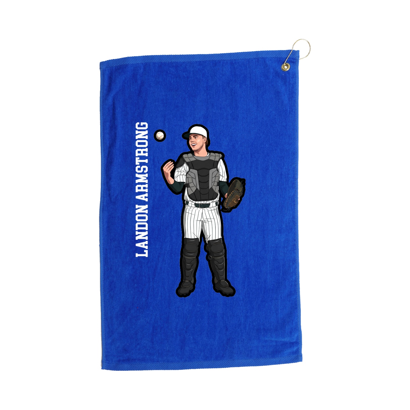 Golf Towel — Name Vertical in Royal