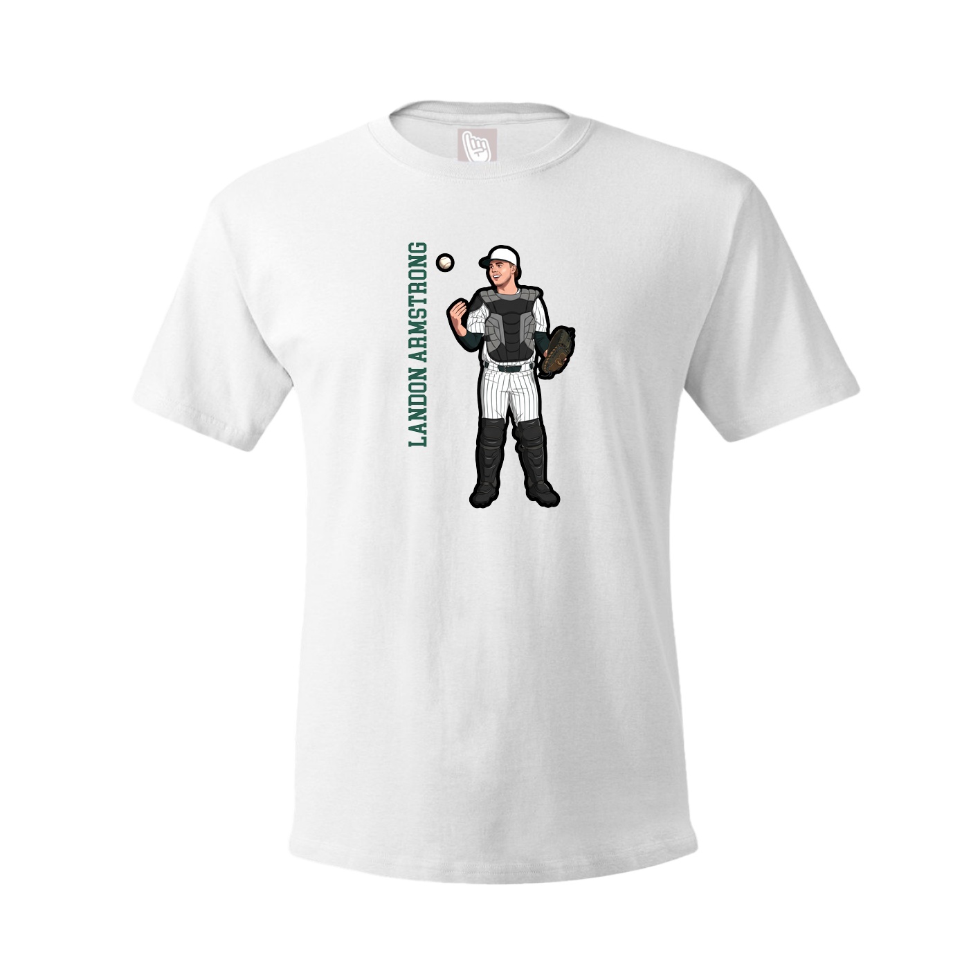 Youth Tee — Name Vertical in White