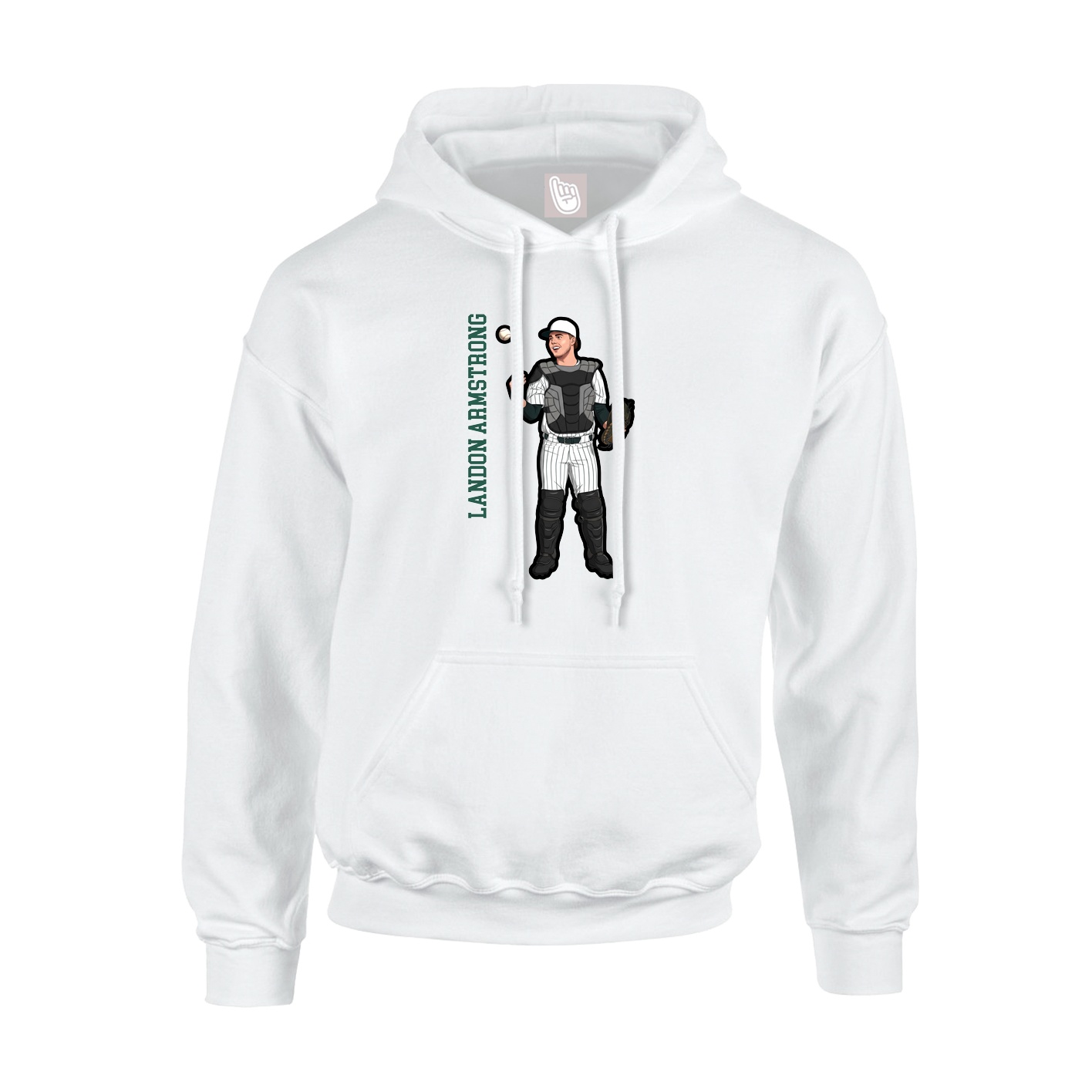 Hoodie — Name Vertical in White