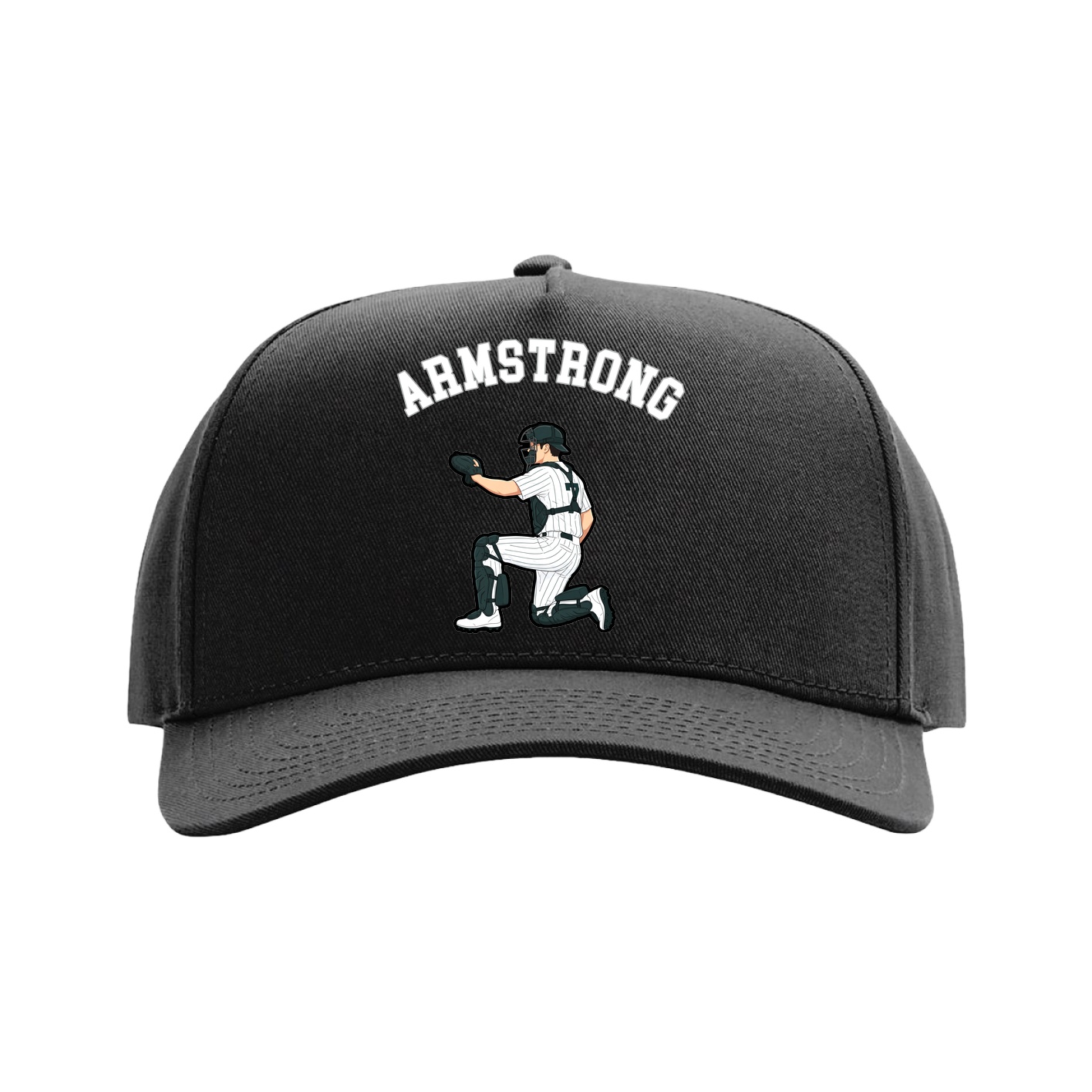 Full Fabric Five-Panel Champ Cap — Shirsey Arch in Black