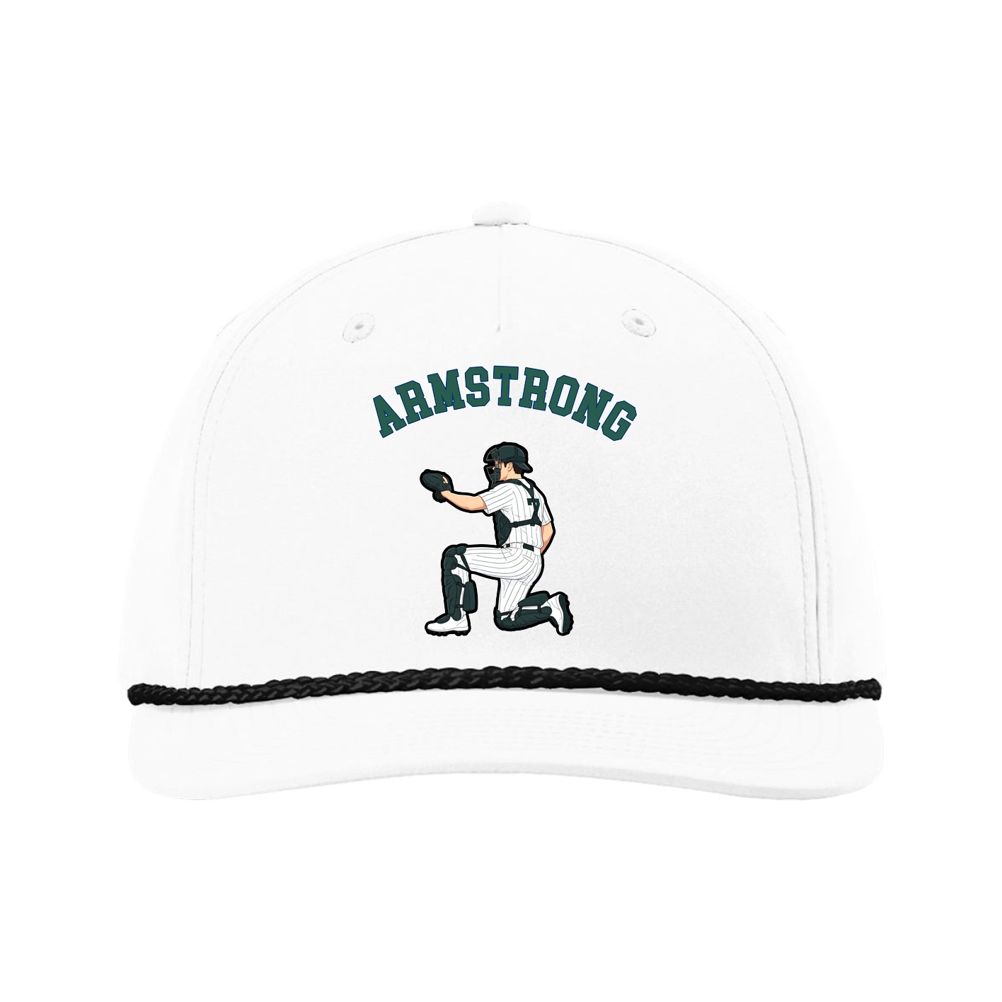 Five-Panel Classic Rope Cap — Shirsey Arch in White