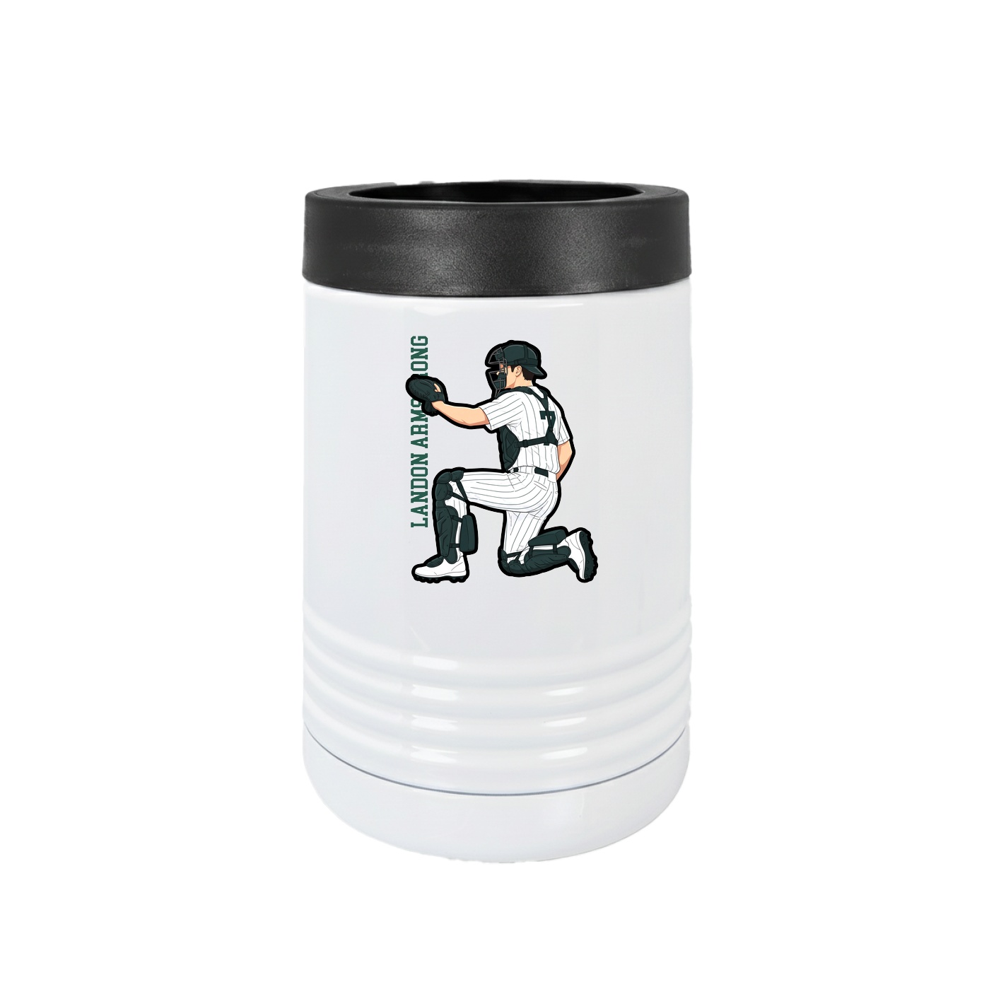 Beverage Holder — Name Vertical in White