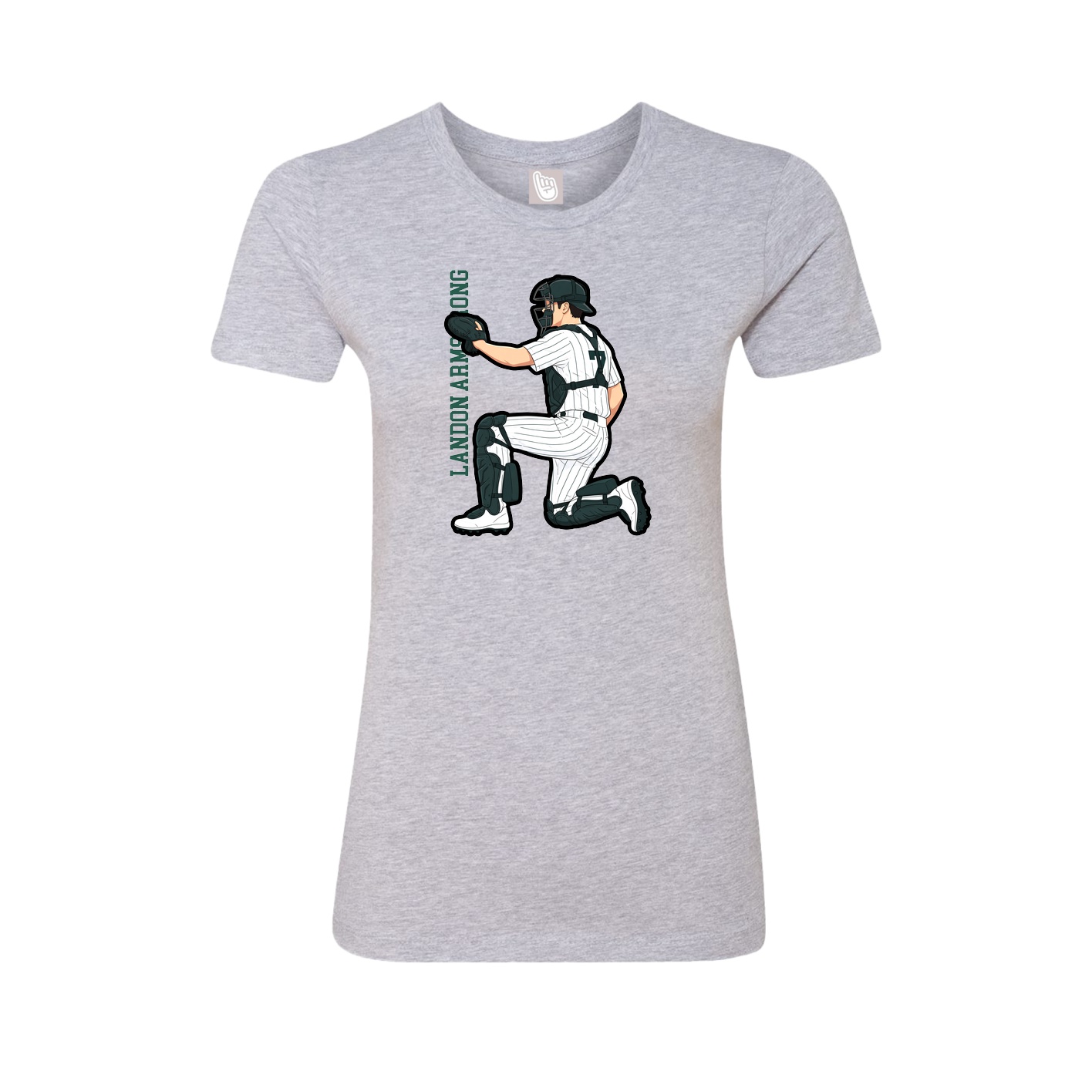 Womens Tee — Name Vertical in Grey