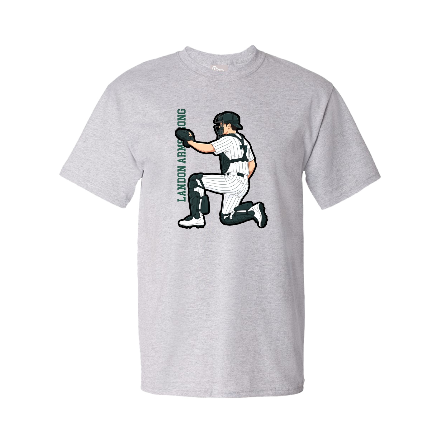 Youth Tee — Name Vertical in Grey