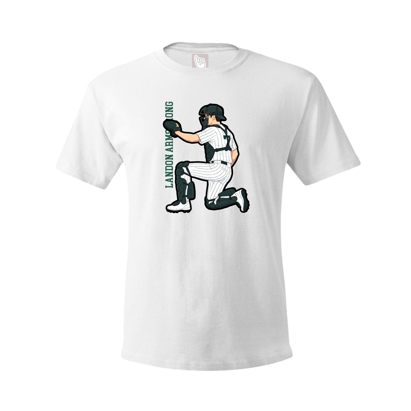 Youth Tee — Name Vertical in White