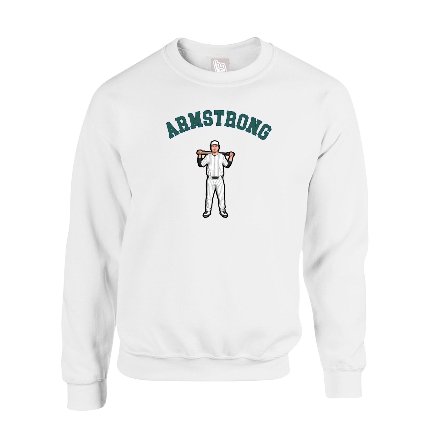 Fleece Crew — Shirsey Arch in White