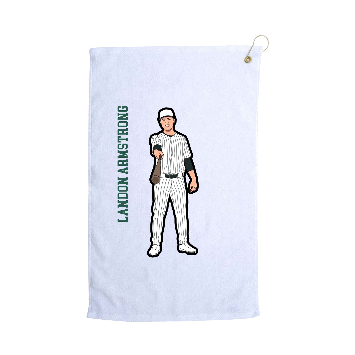 Golf Towel — Name Vertical in White