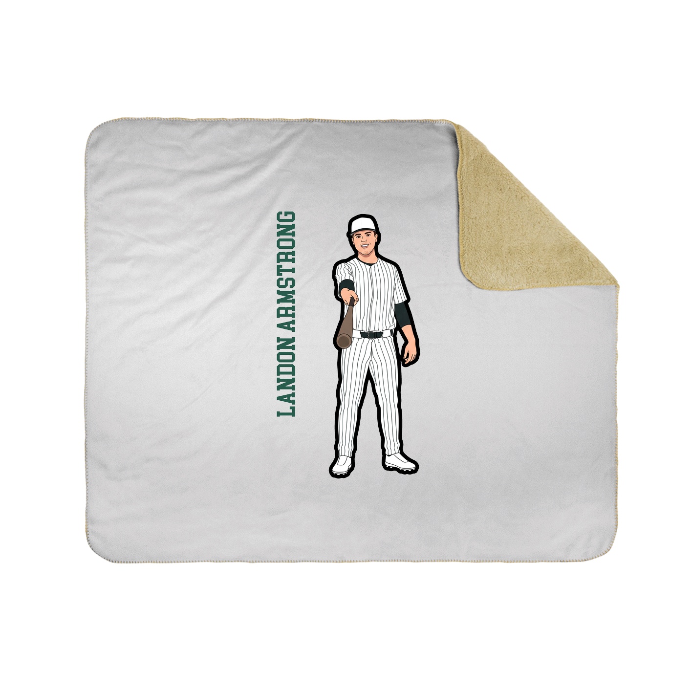 Throw Blanket — Name Vertical in White