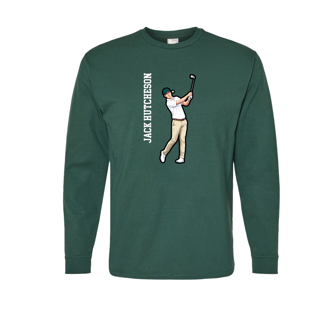 Long Sleeve Tee — Name Vertical in Green