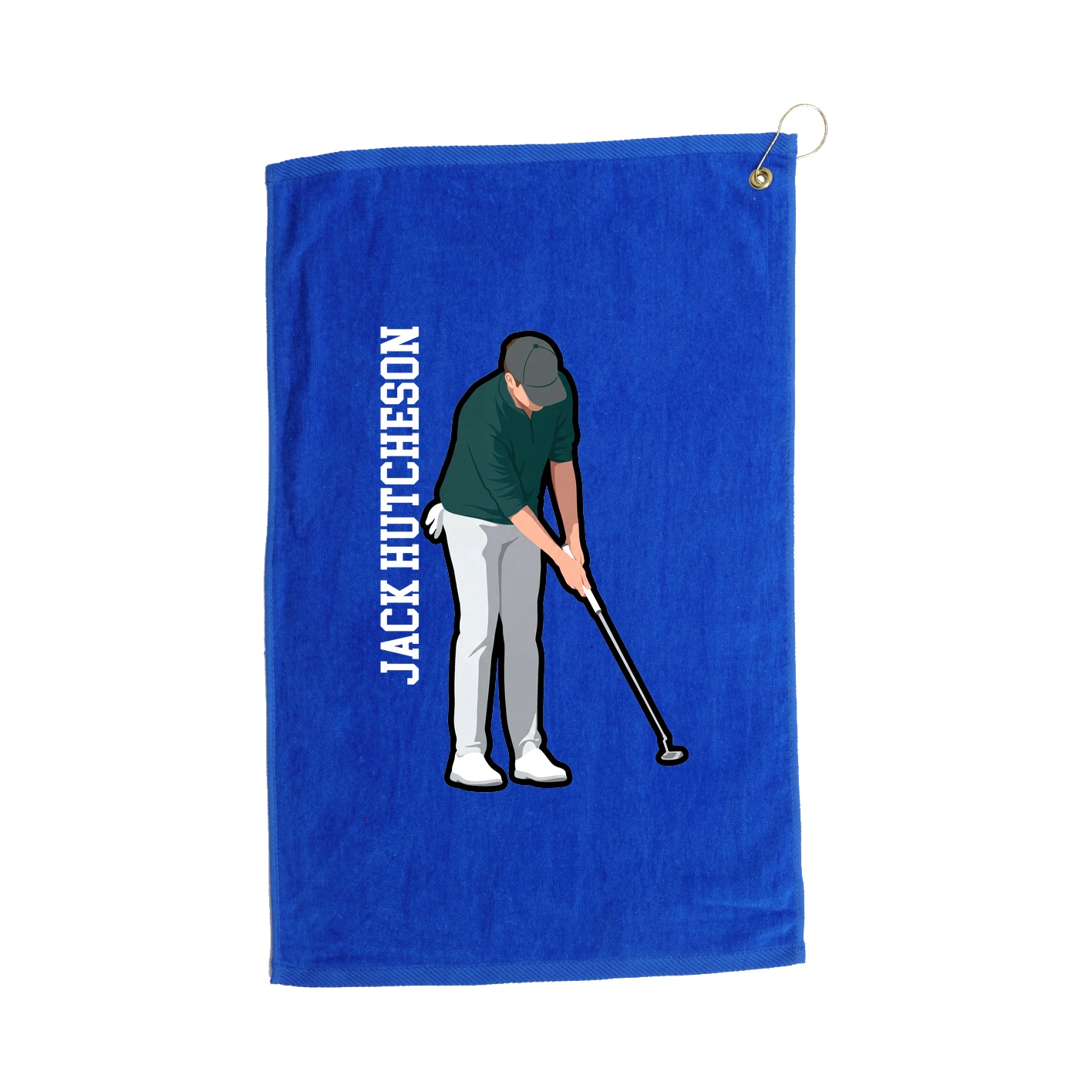 Golf Towel — Name Vertical in Royal