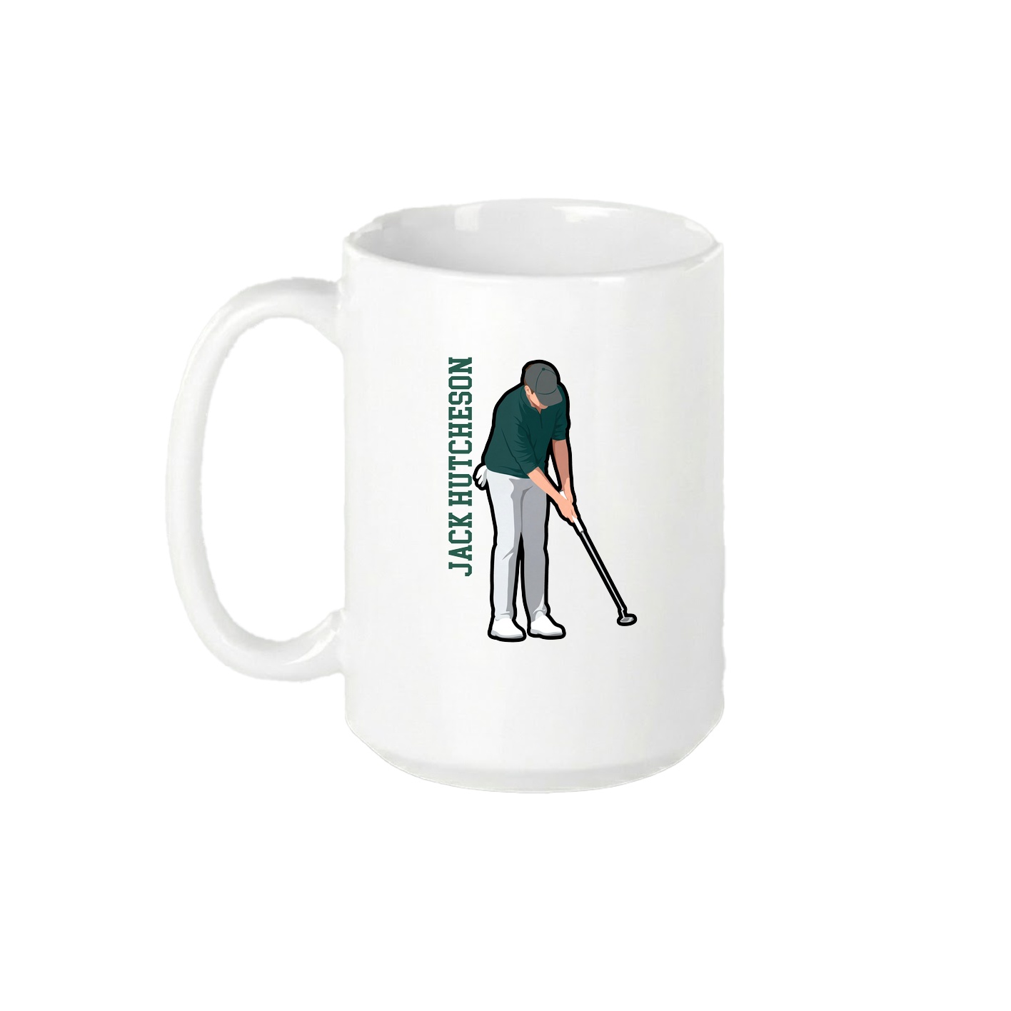 15oz Coffee Mug — Name Vertical in White