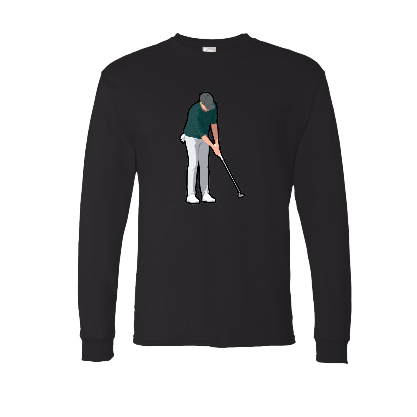 Long Sleeve Tee — Name Vertical in Black