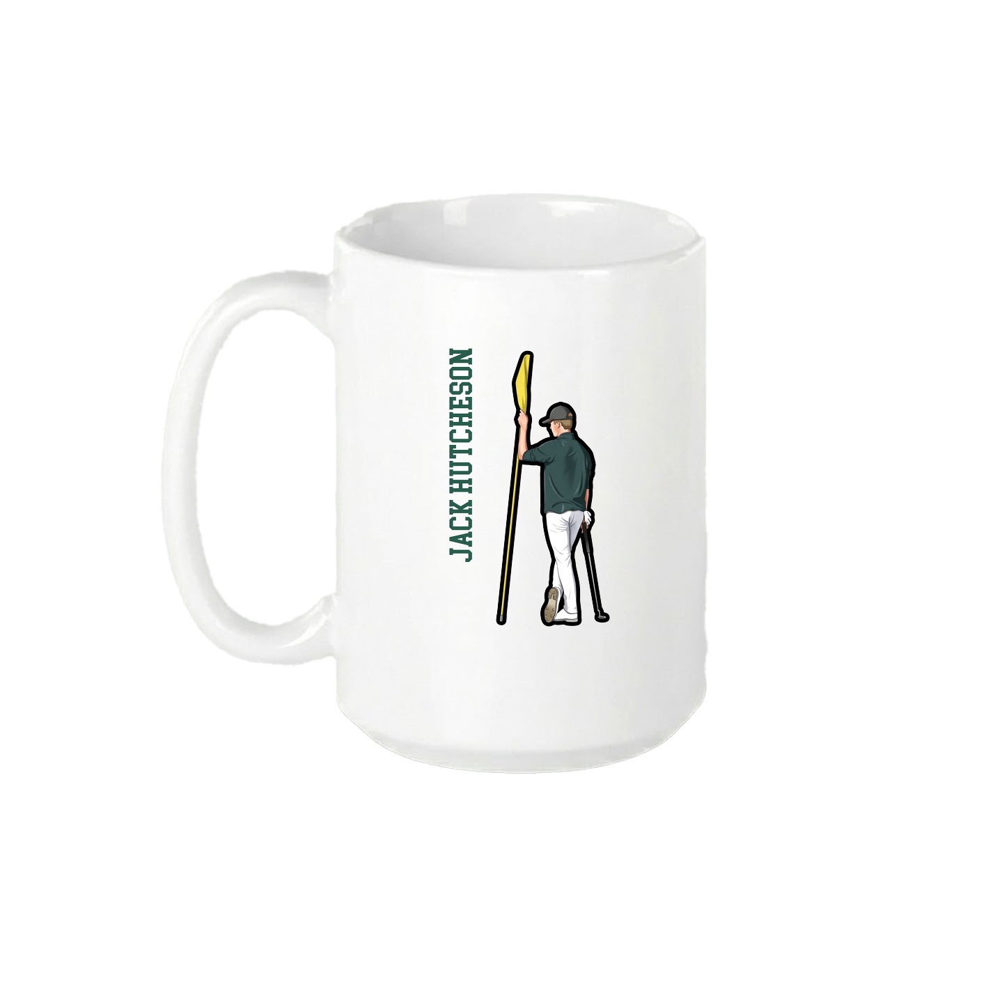 15oz Coffee Mug — Name Vertical in White