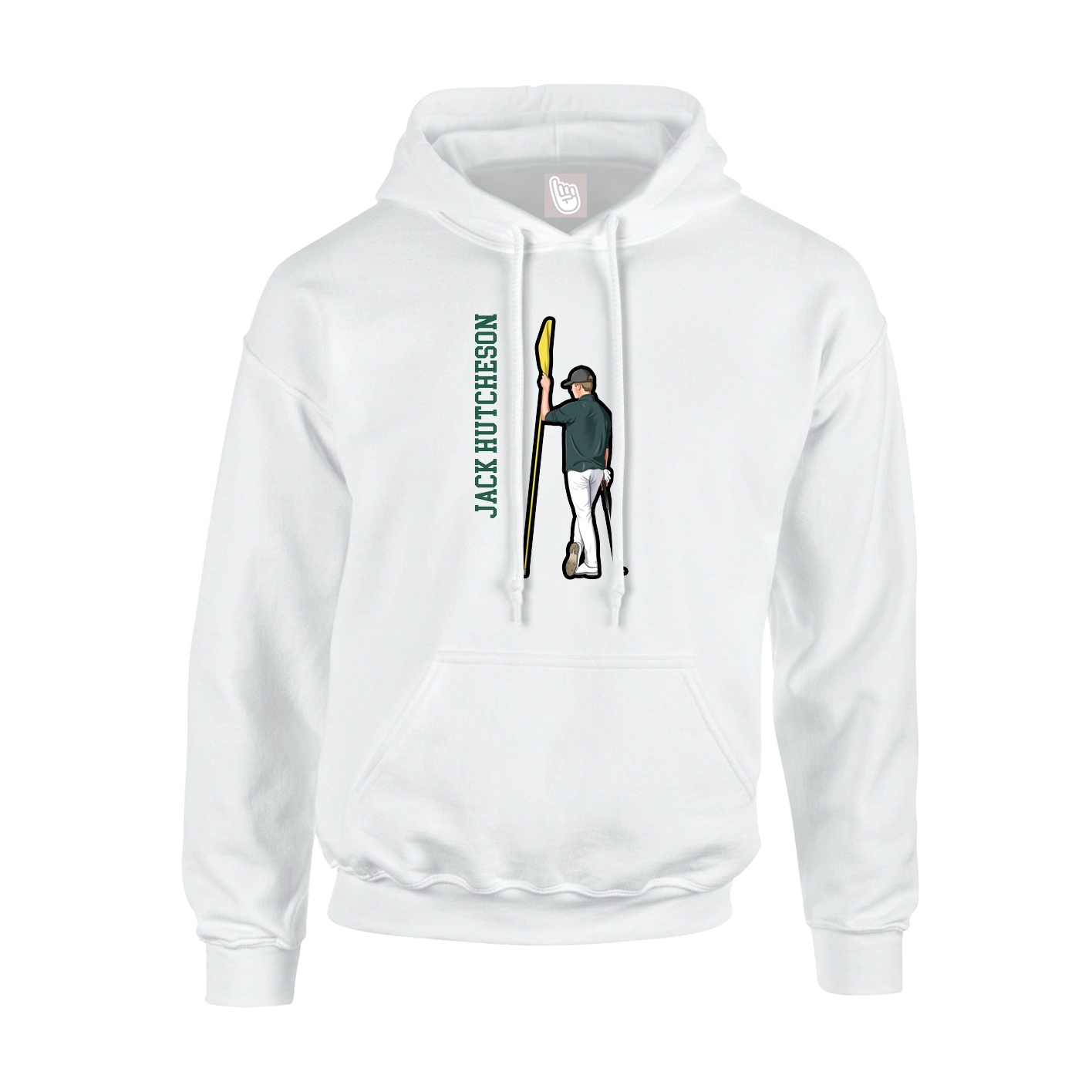 Hoodie — Name Vertical in White