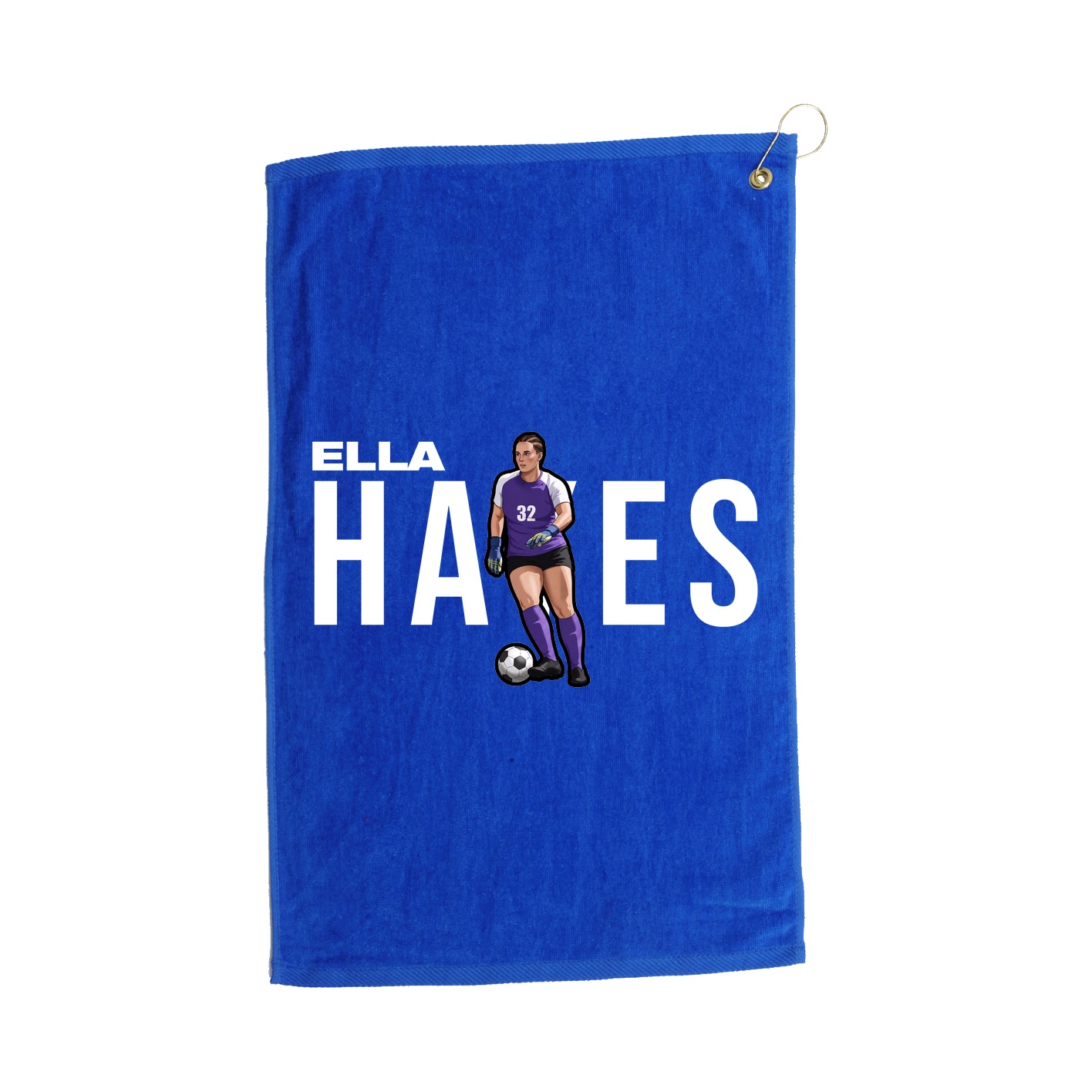 Golf Towel — Player Name in Royal