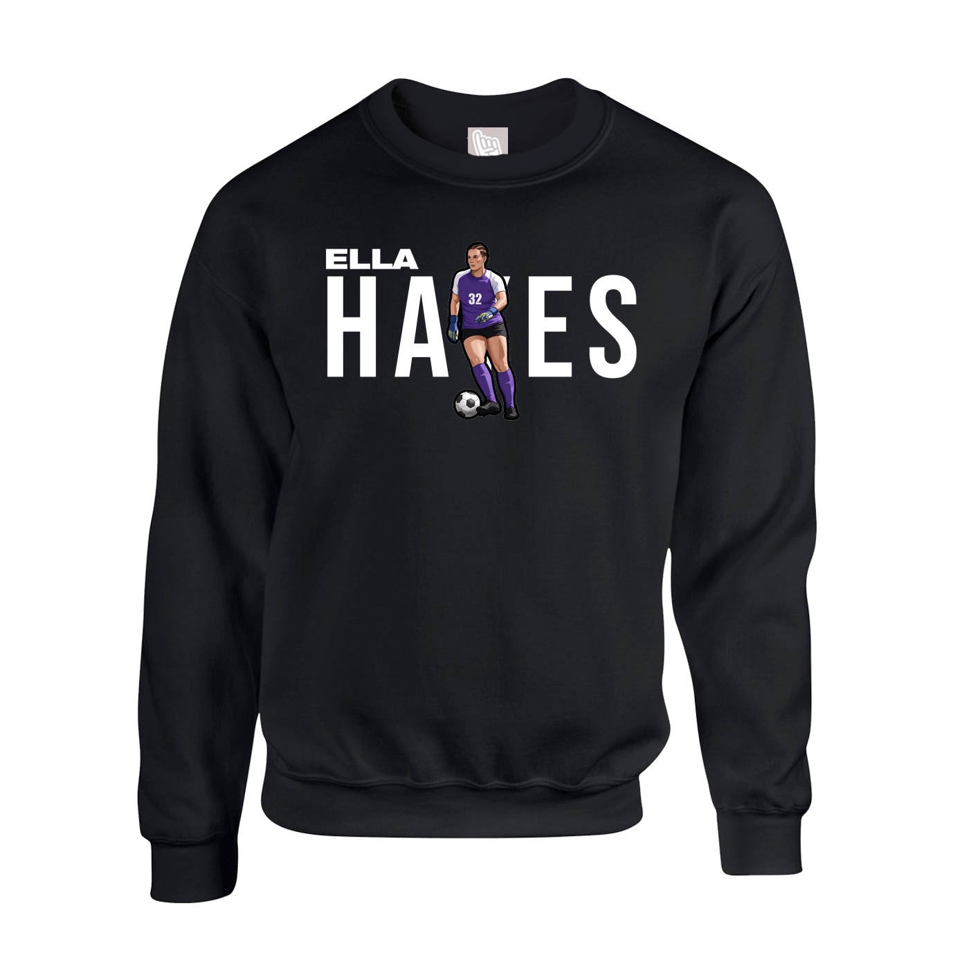 Fleece Crew — Player Name in Black