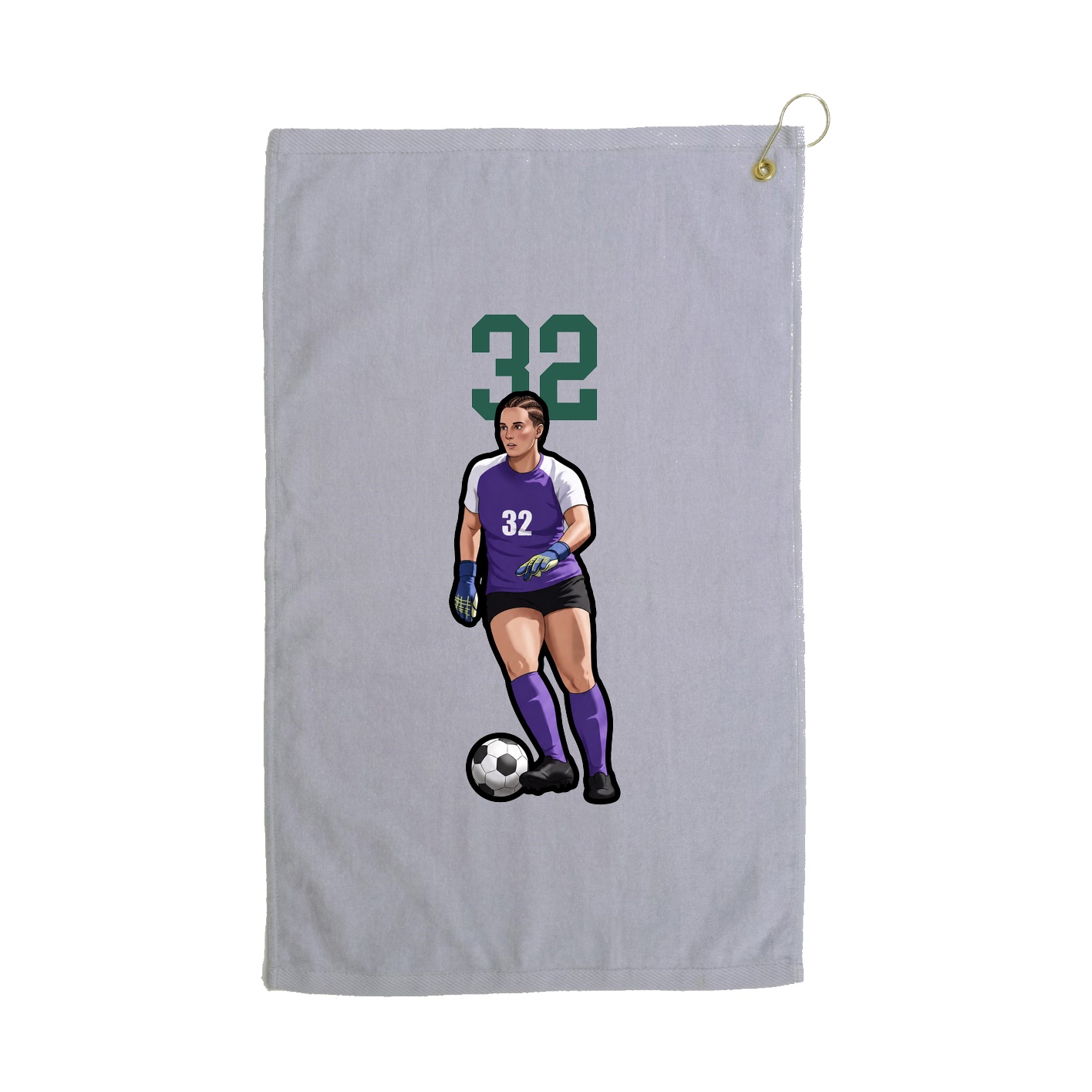 Golf Towel — Number Top in Grey