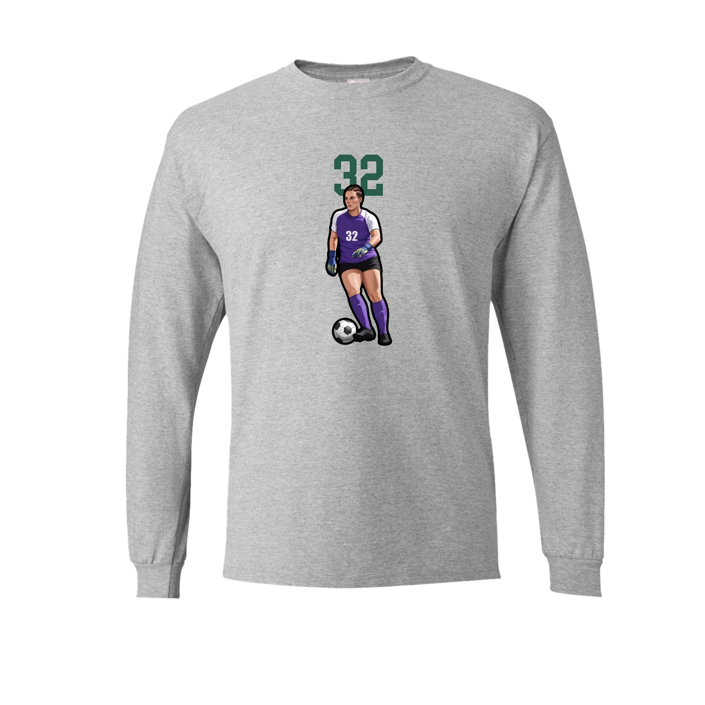 Long Sleeve Tee — Number Top in Grey