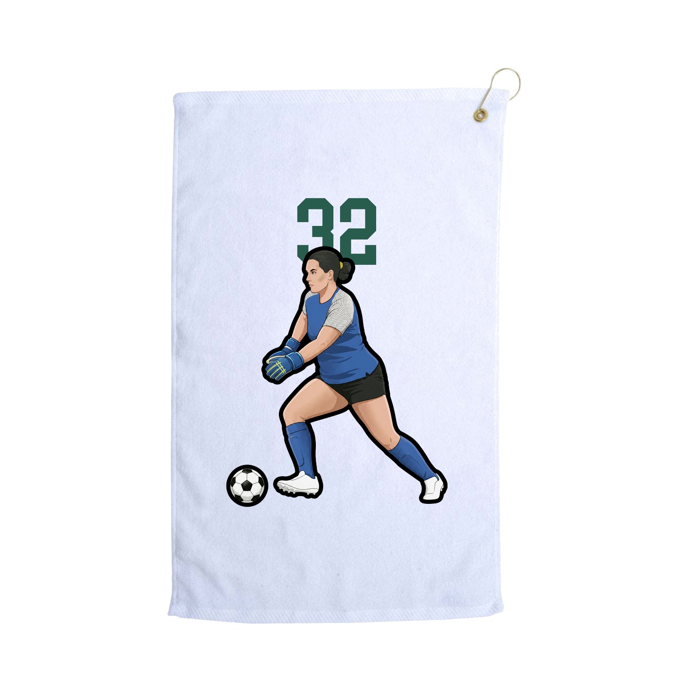 Golf Towel — Number Top in White