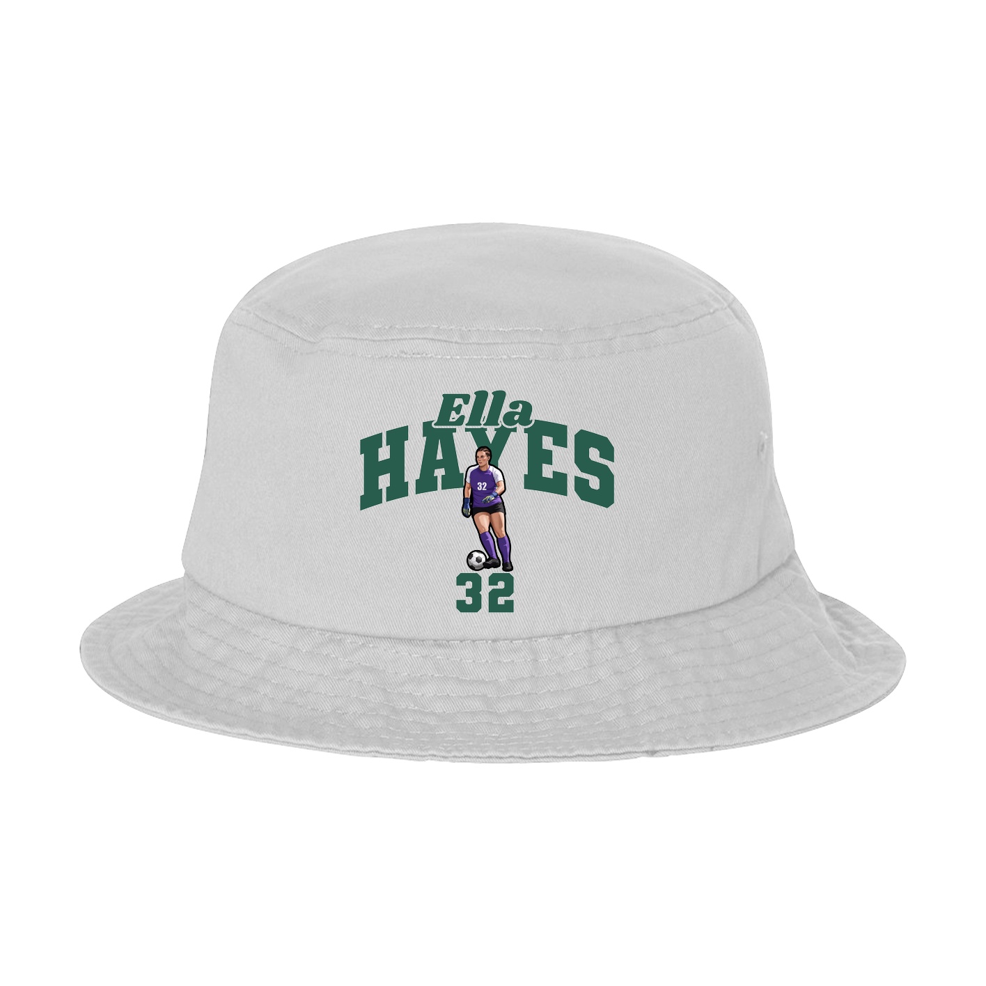 Bucket Cap — Signature Arch in White