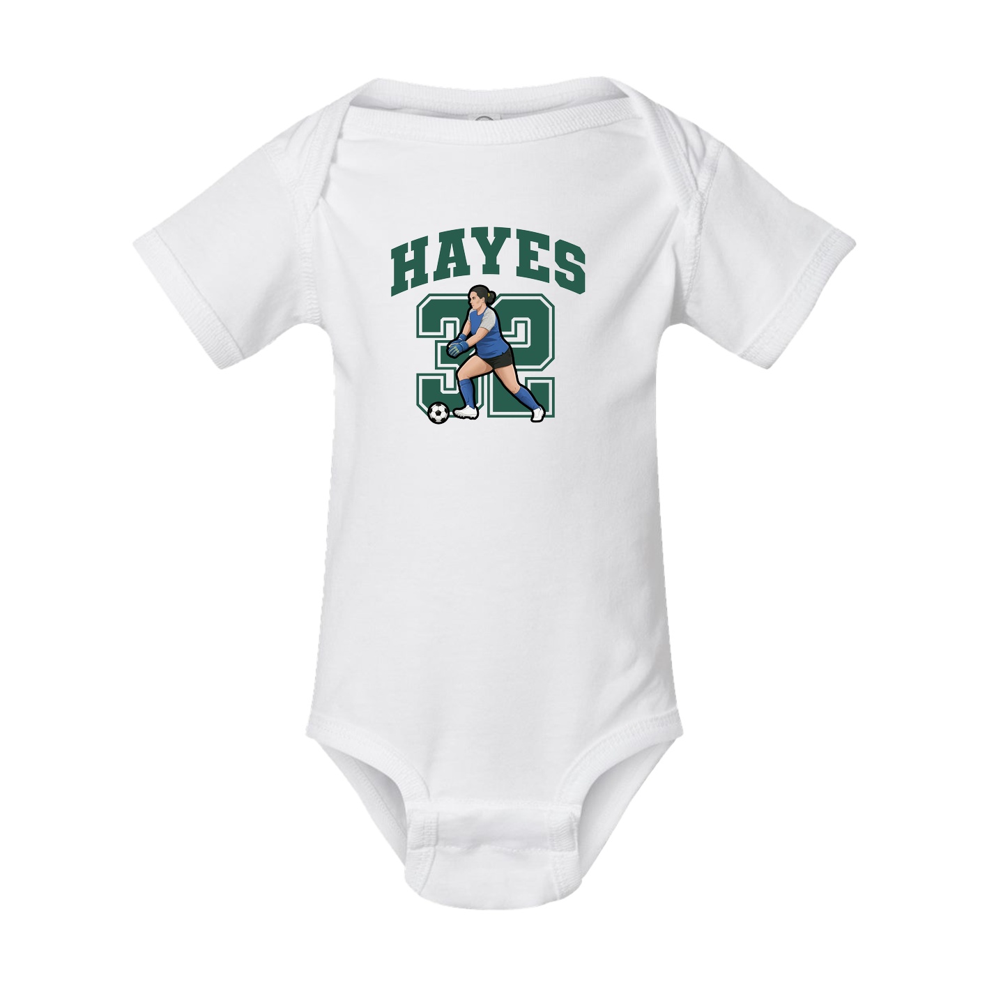 Baby Onesie — Number in White