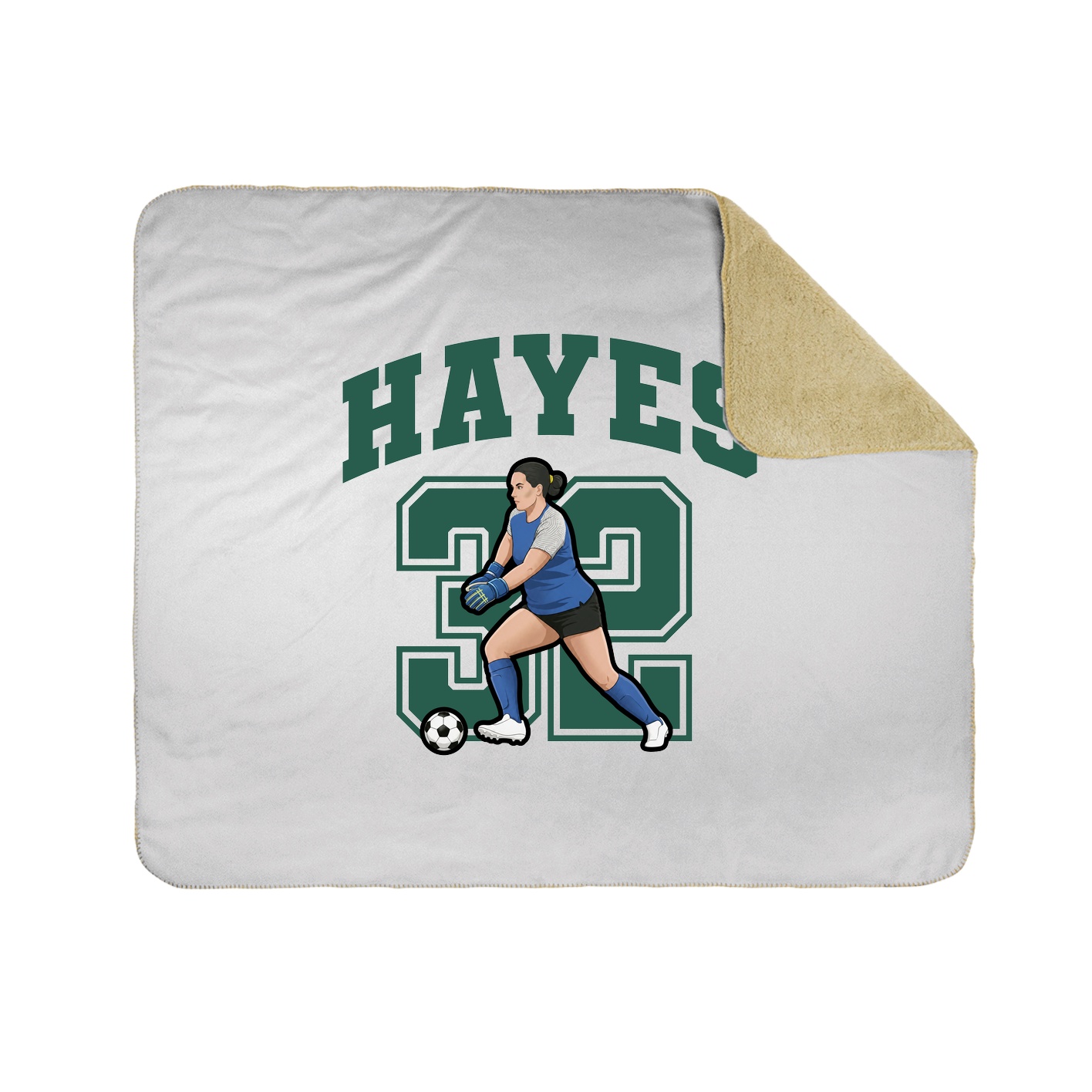 Throw Blanket — Number in White
