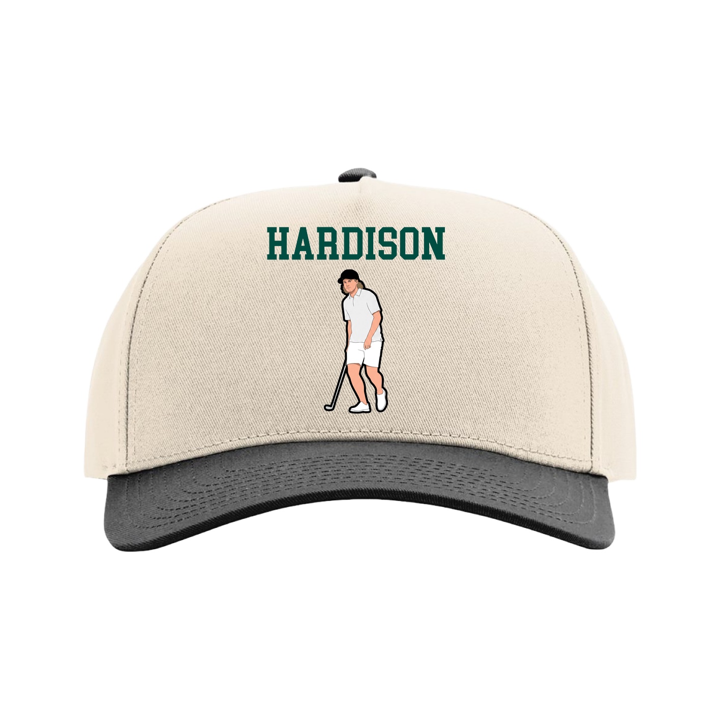 Full Fabric Five-Panel Champ Cap — Shirsey in Cream/Black