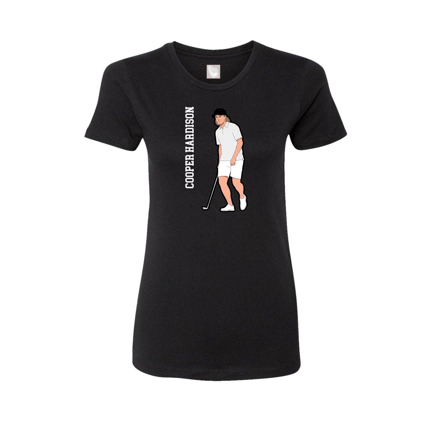 Womens Tee — Name Vertical in Black