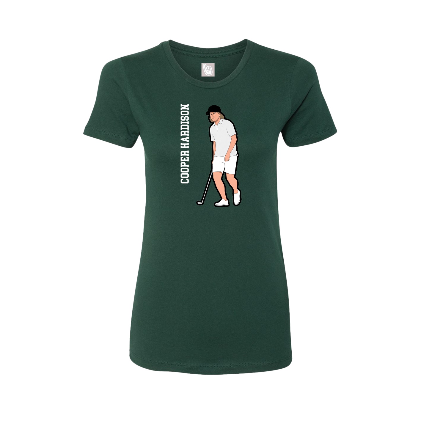 Womens Tee — Name Vertical in Green