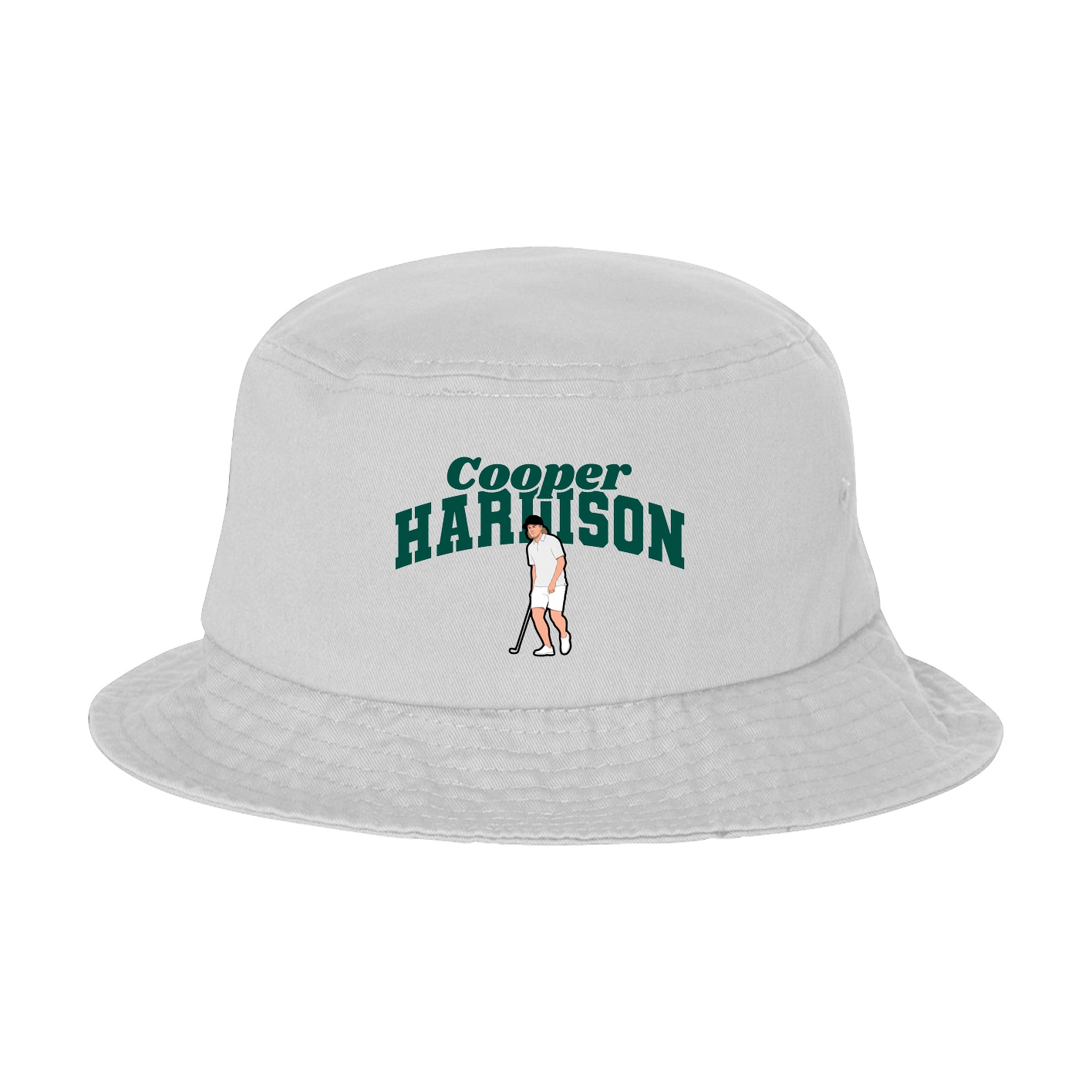 Bucket Cap — Signature Arch in White