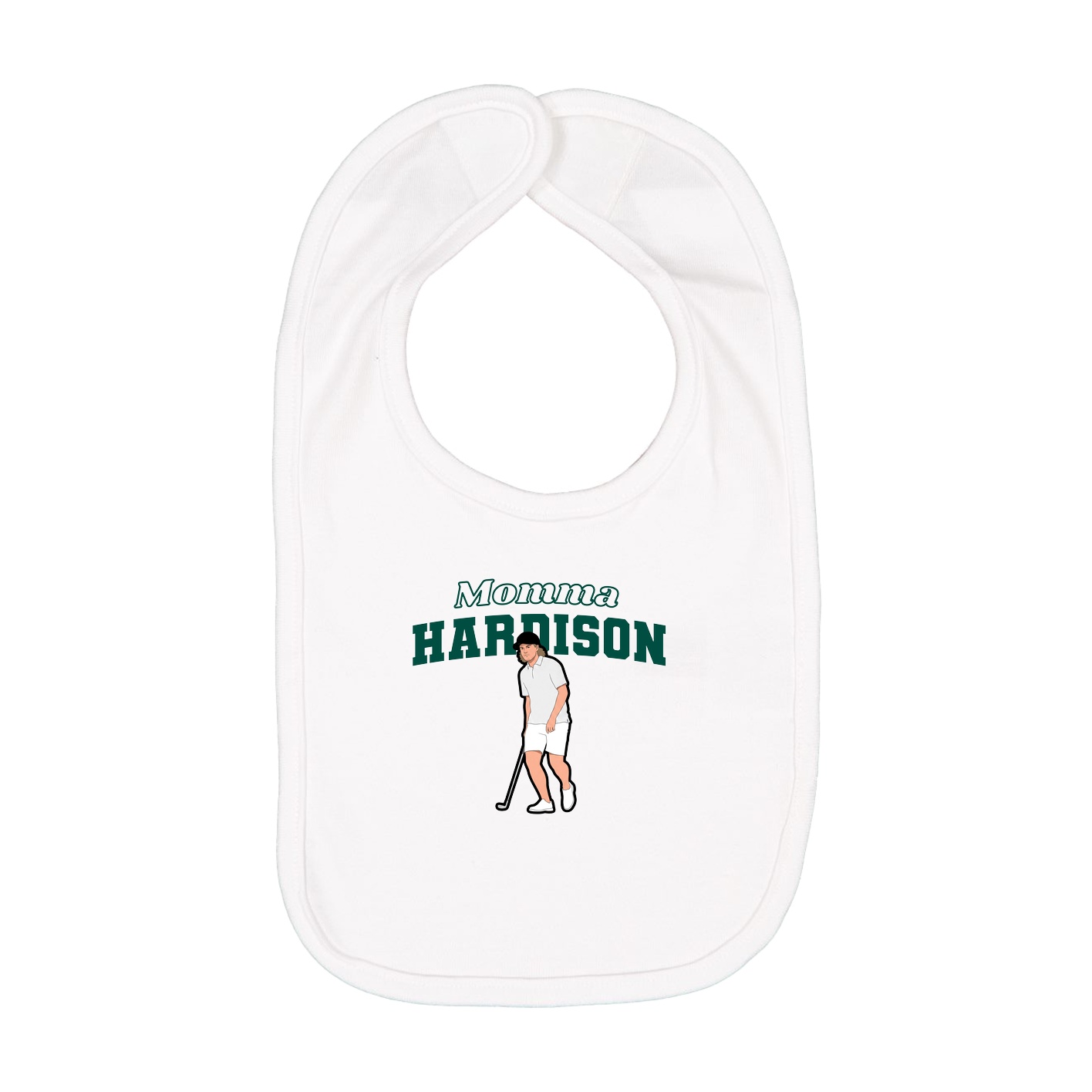 Infant Bib — Mothers Day Block in White