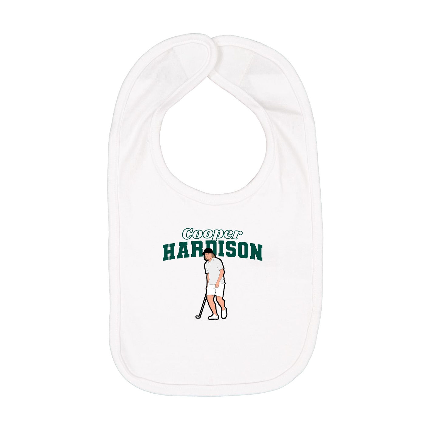 Infant Bib — Name Arch in White