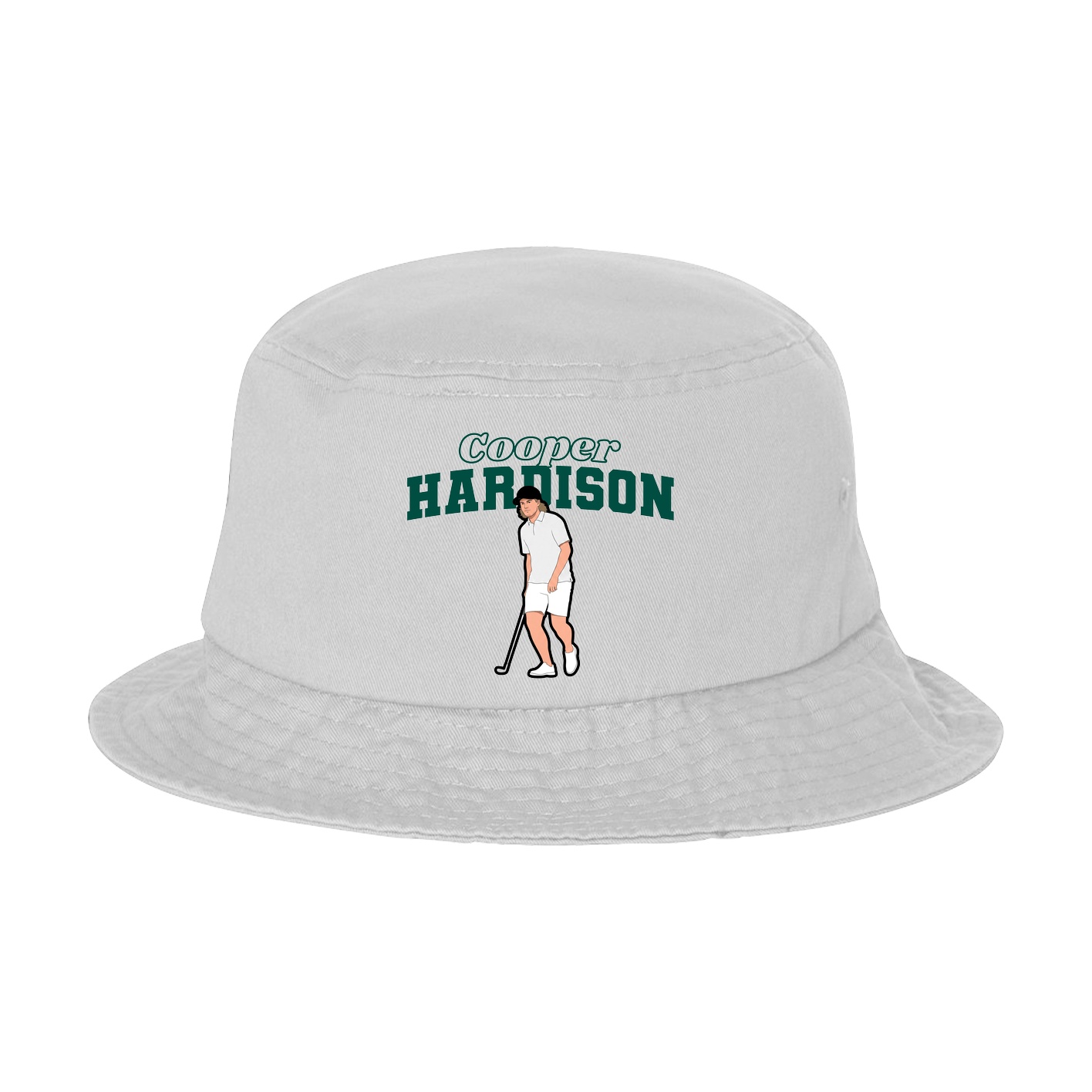 Bucket Cap — Name Arch in White