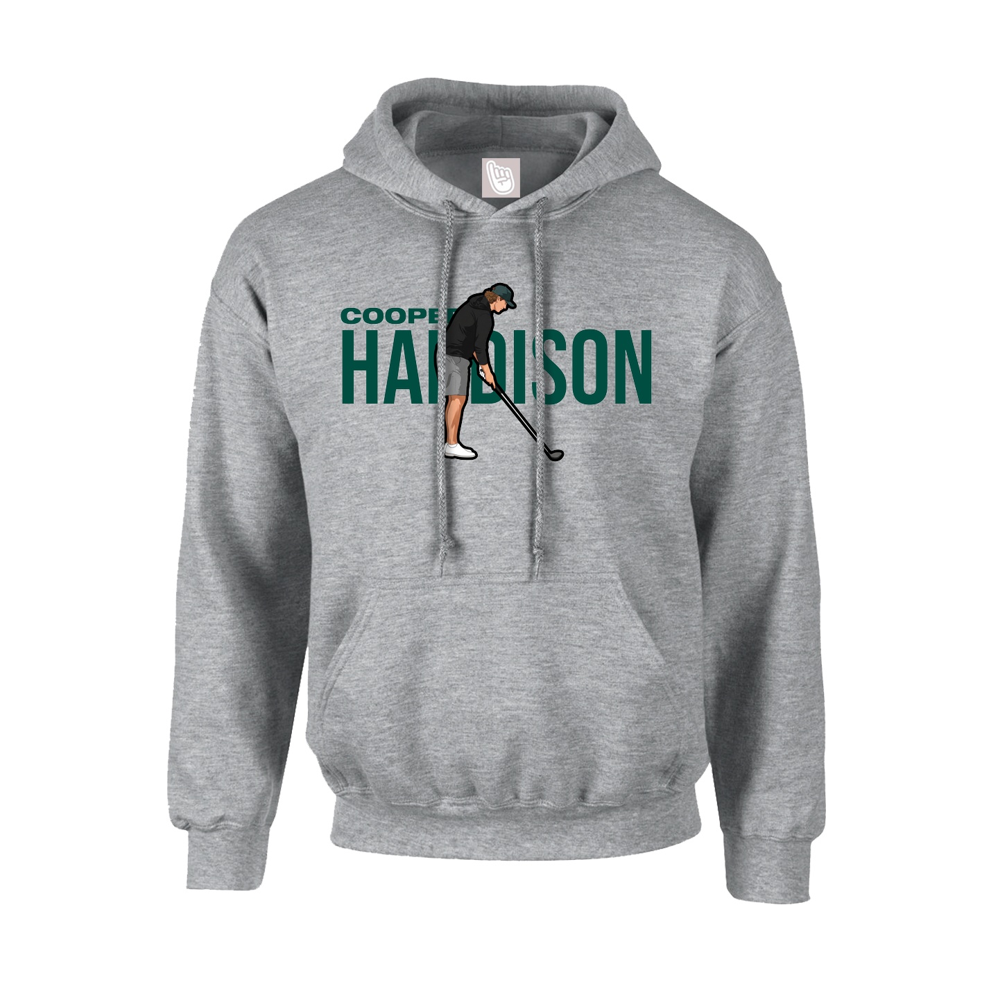 Hoodie — Player Name in Grey