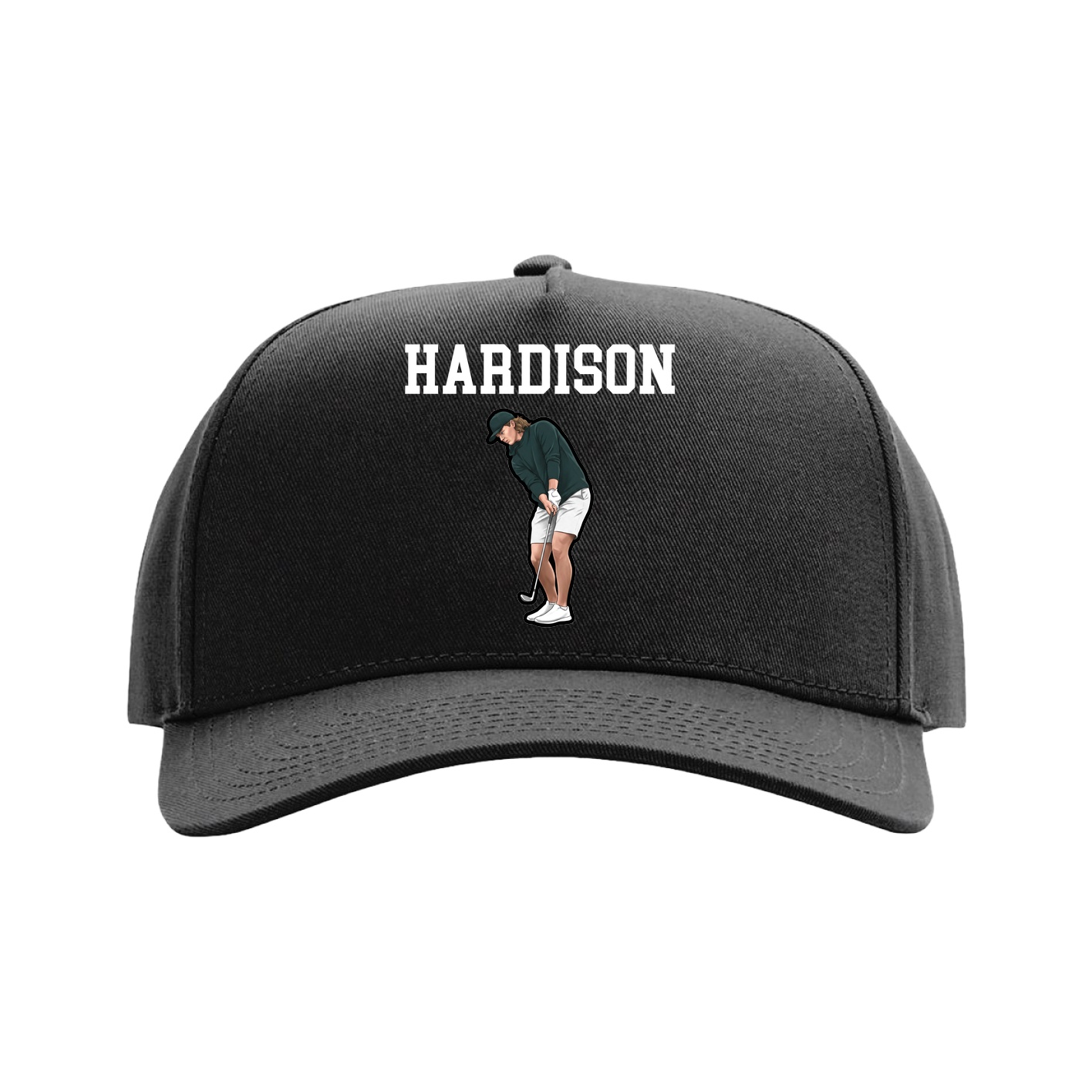 Full Fabric Five-Panel Champ Cap — Shirsey in Black