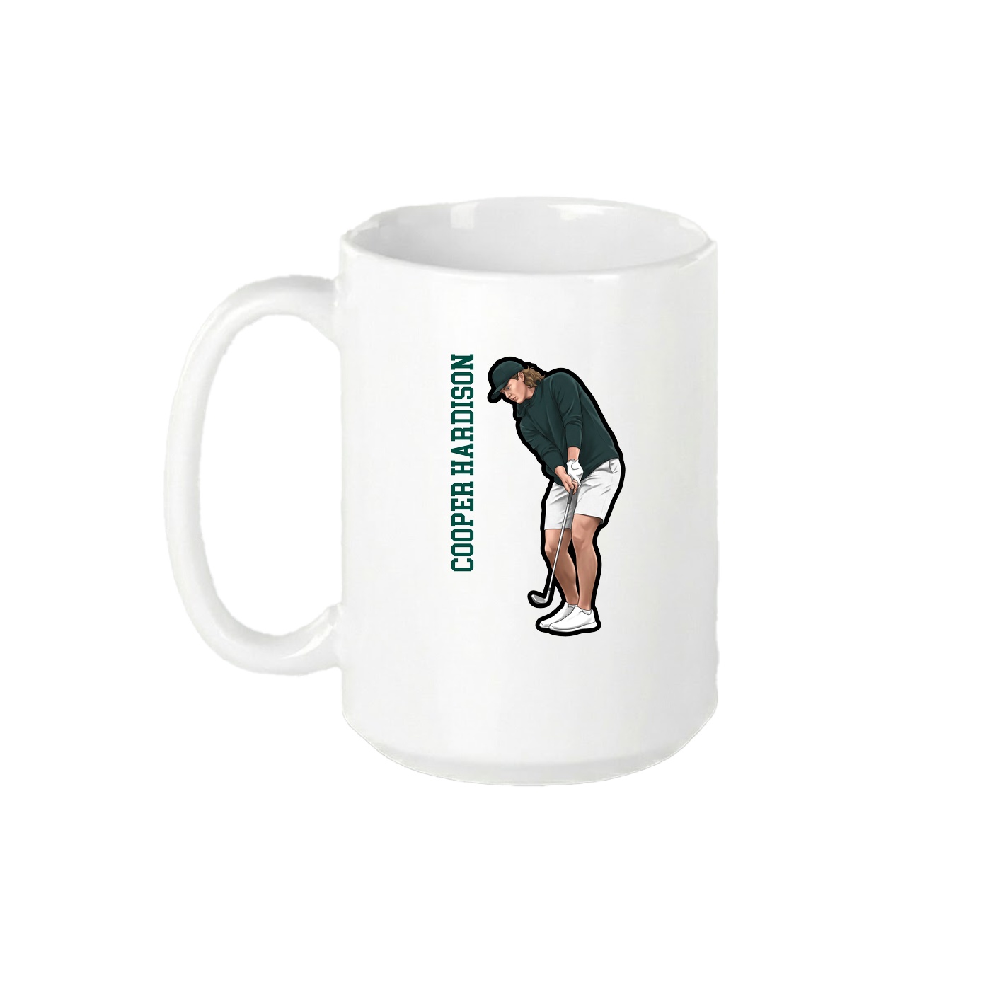 15oz Coffee Mug — Name Vertical in White