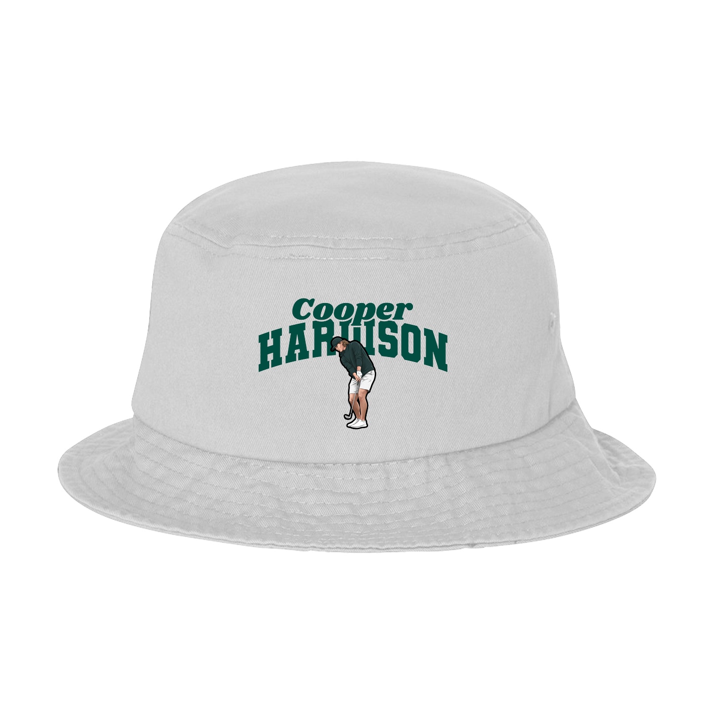 Bucket Cap — Signature Arch in White