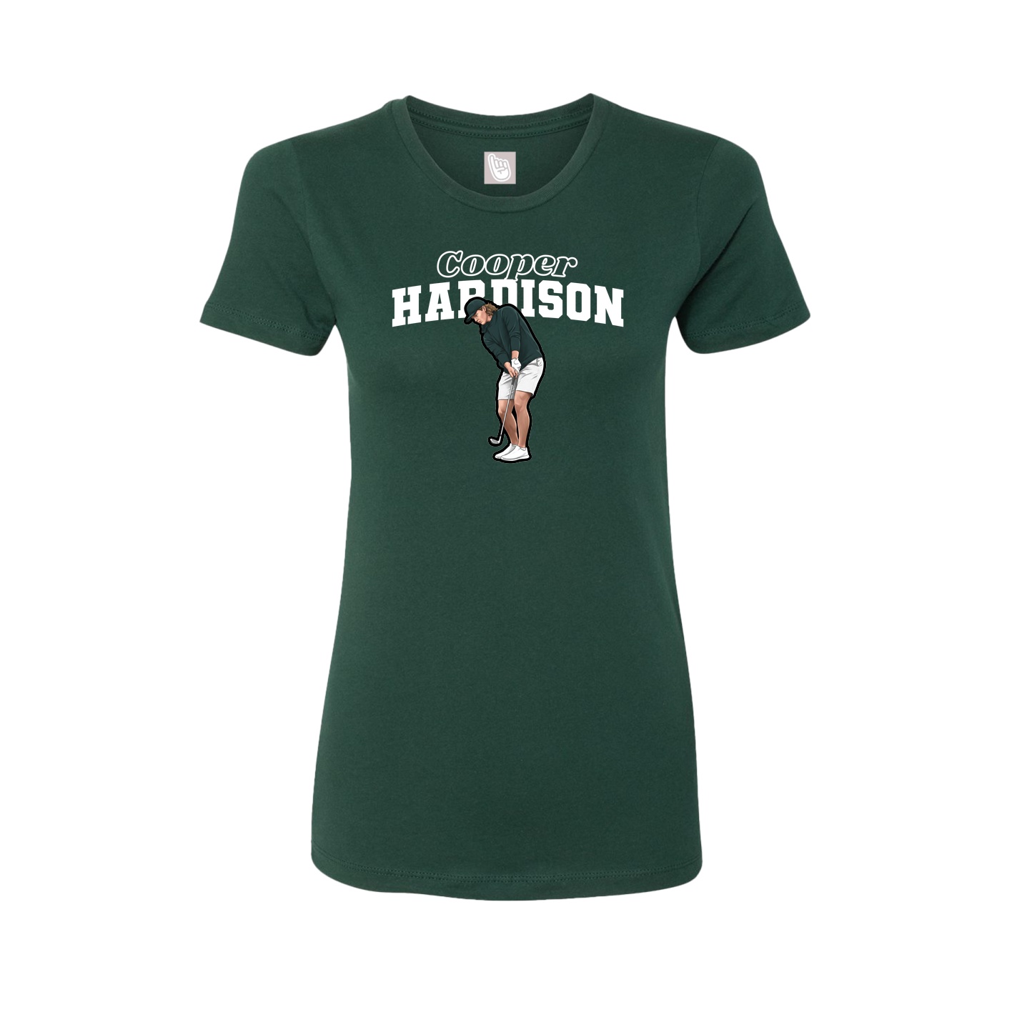 Womens Tee — Name Arch in Green