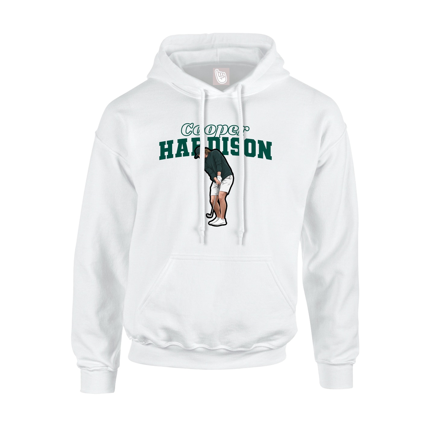 Hoodie — Name Arch in White