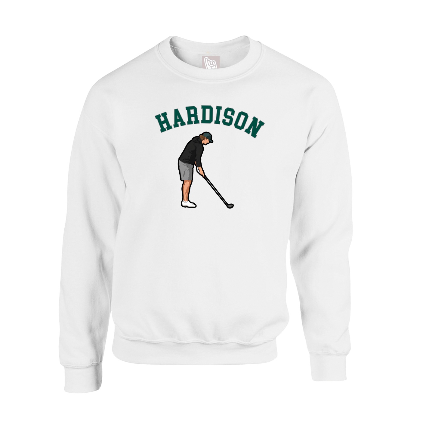 Fleece Crew — Shirsey Arch in White