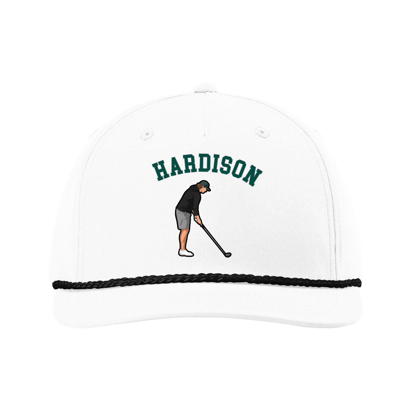 Five-Panel Classic Rope Cap — Shirsey Arch in White