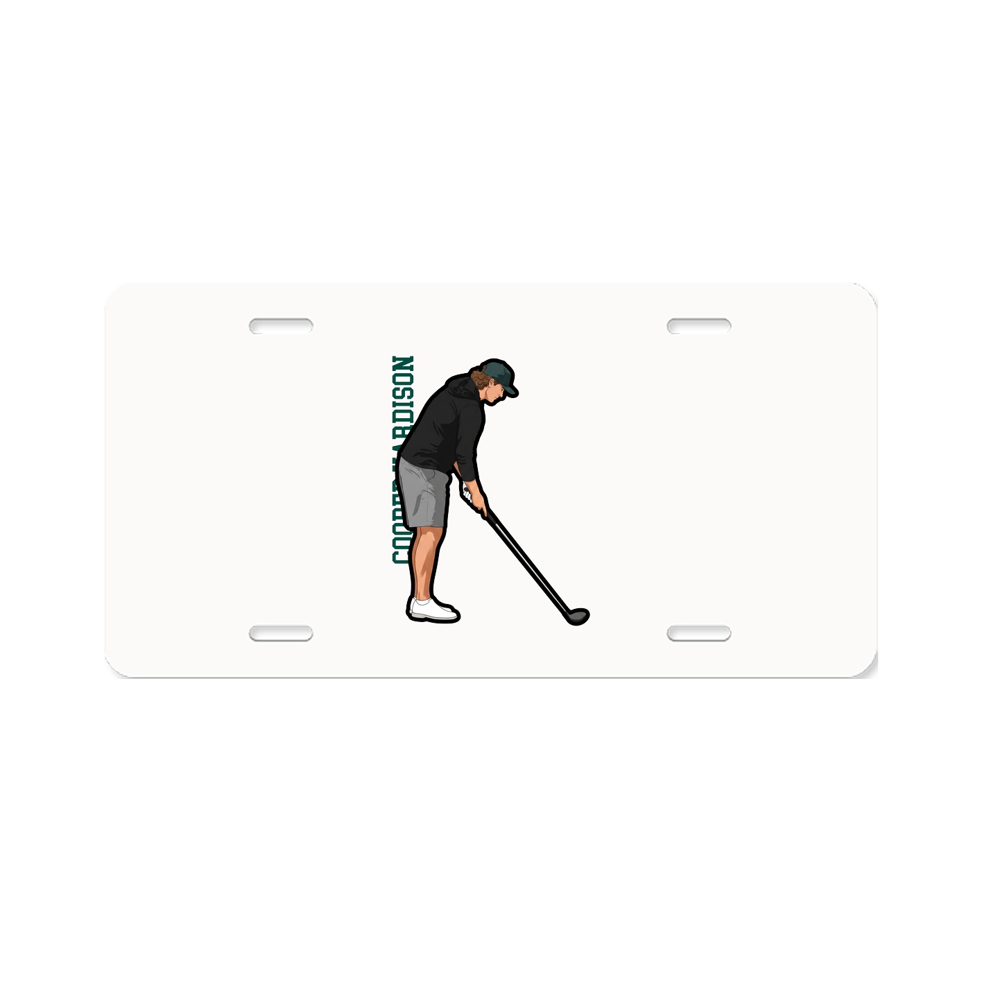 License Plate — Name Vertical in Classic