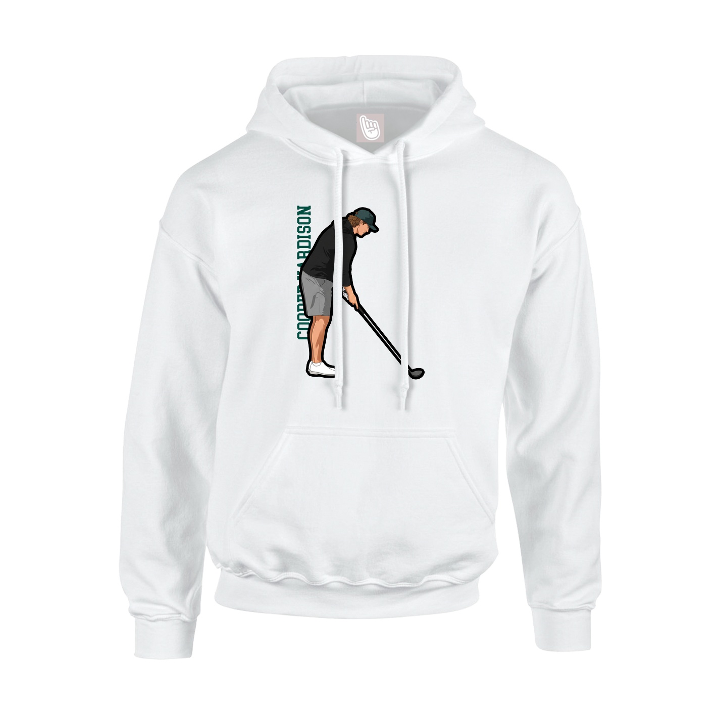 Youth Hoodie — Name Vertical in White