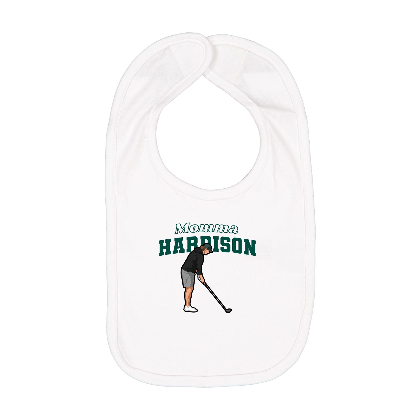 Infant Bib — Mothers Day Block in White
