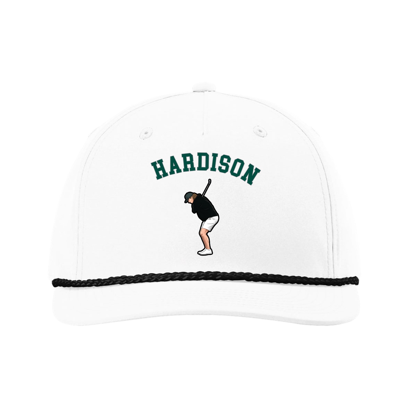 Five-Panel Classic Rope Cap — Shirsey Arch in White