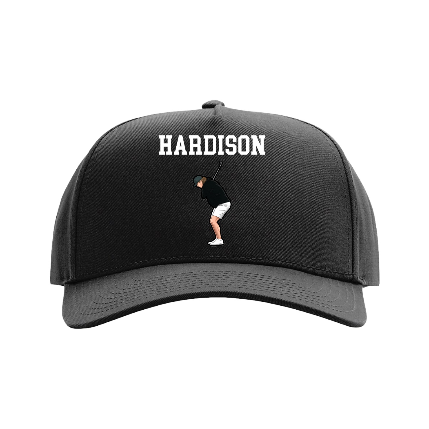 Full Fabric Five-Panel Champ Cap — Shirsey in Black