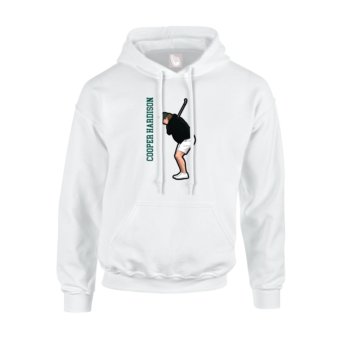 Youth Hoodie — Name Vertical in White