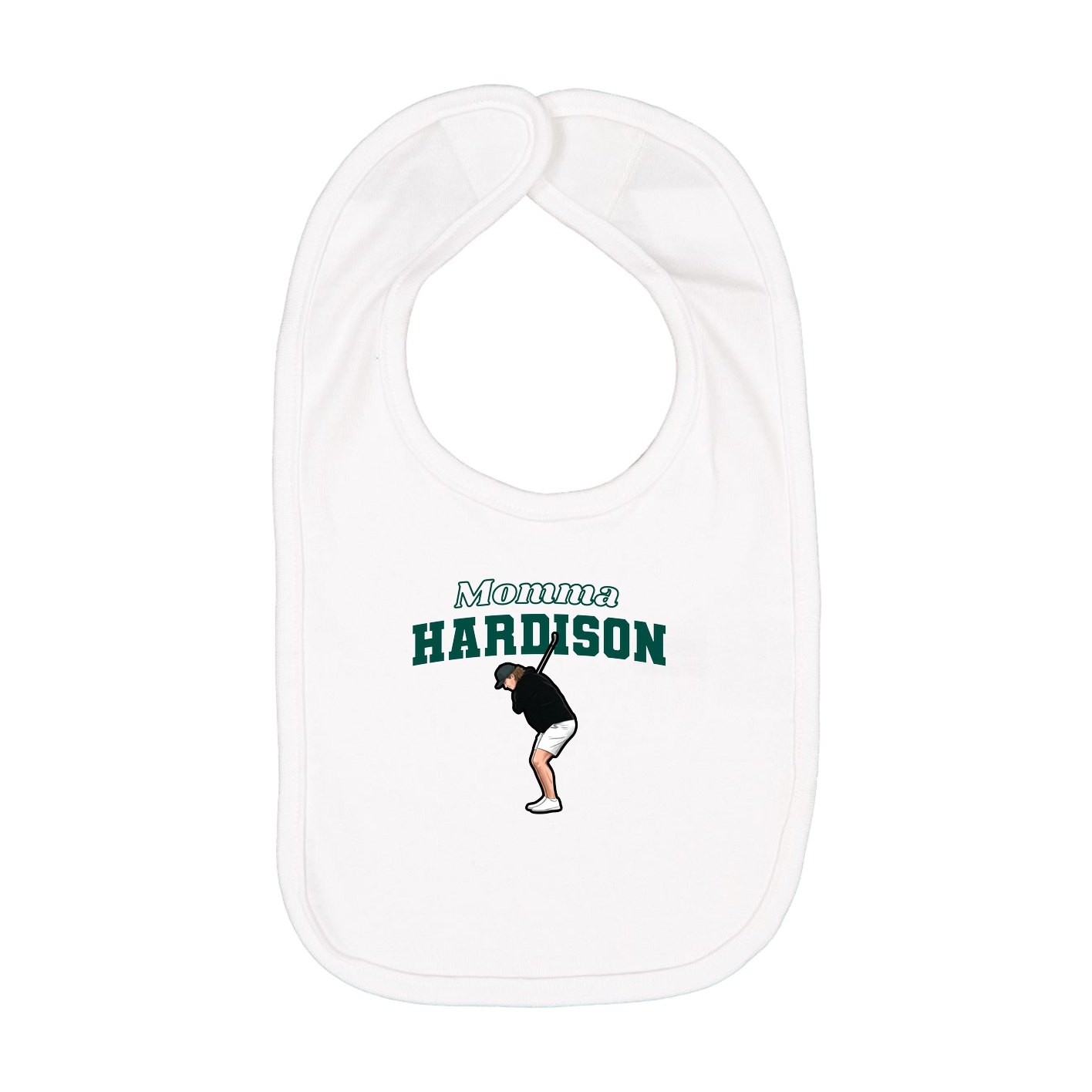 Infant Bib — Mothers Day Block in White
