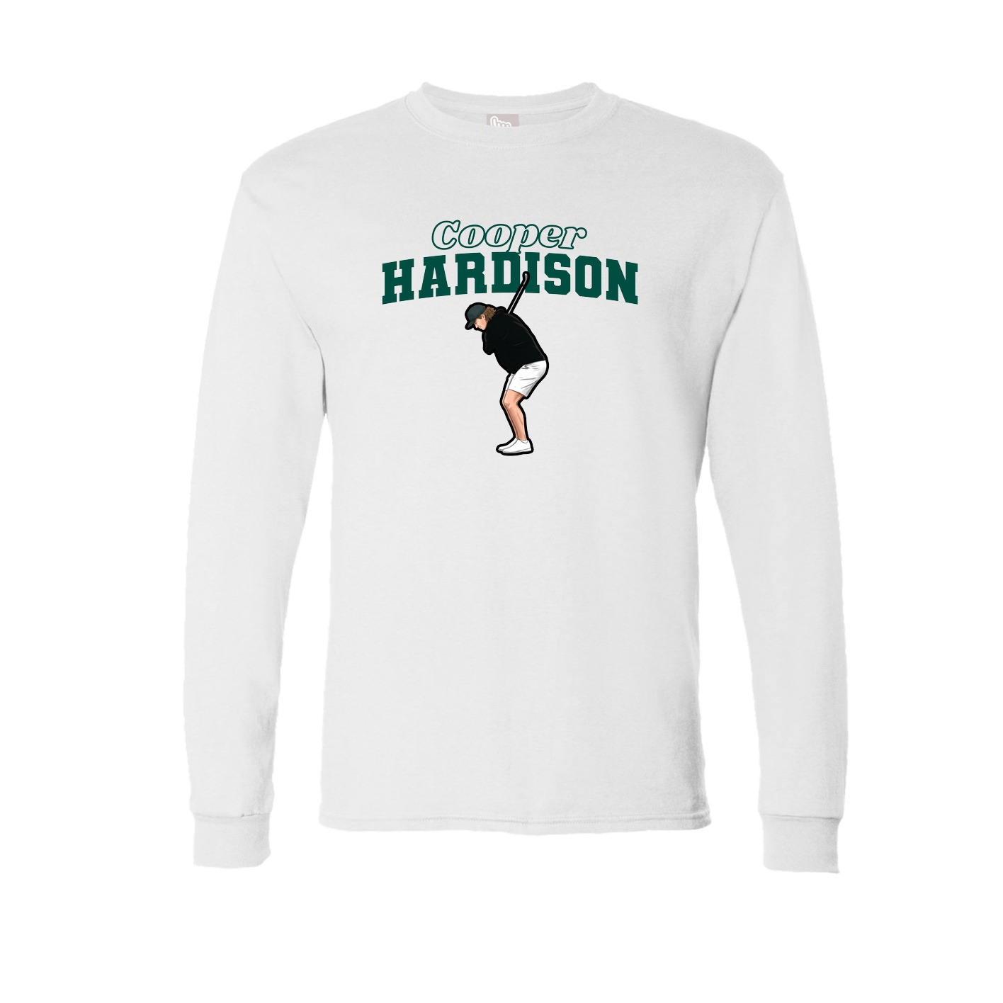 Long Sleeve Tee — Name Arch in White